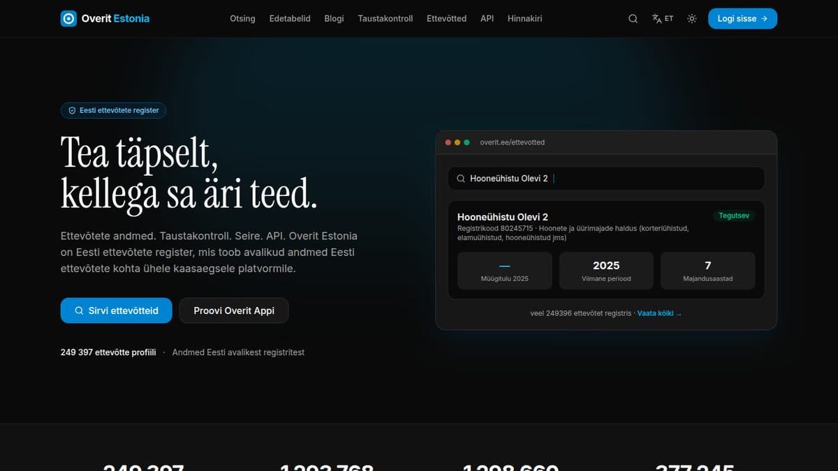 Overit.ee — Estonian company search and verification