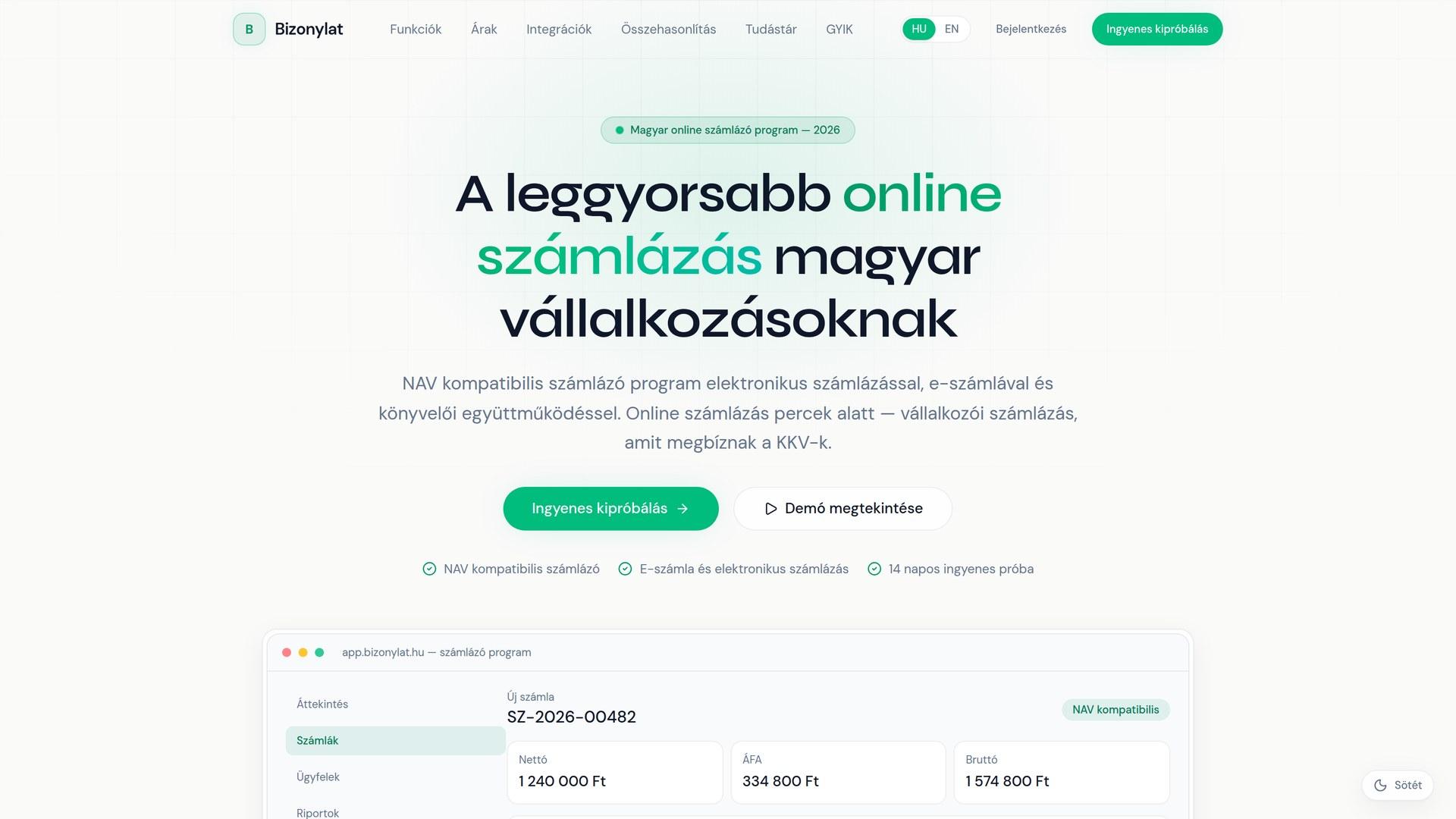 Bizonylat.hu — Online invoicing software