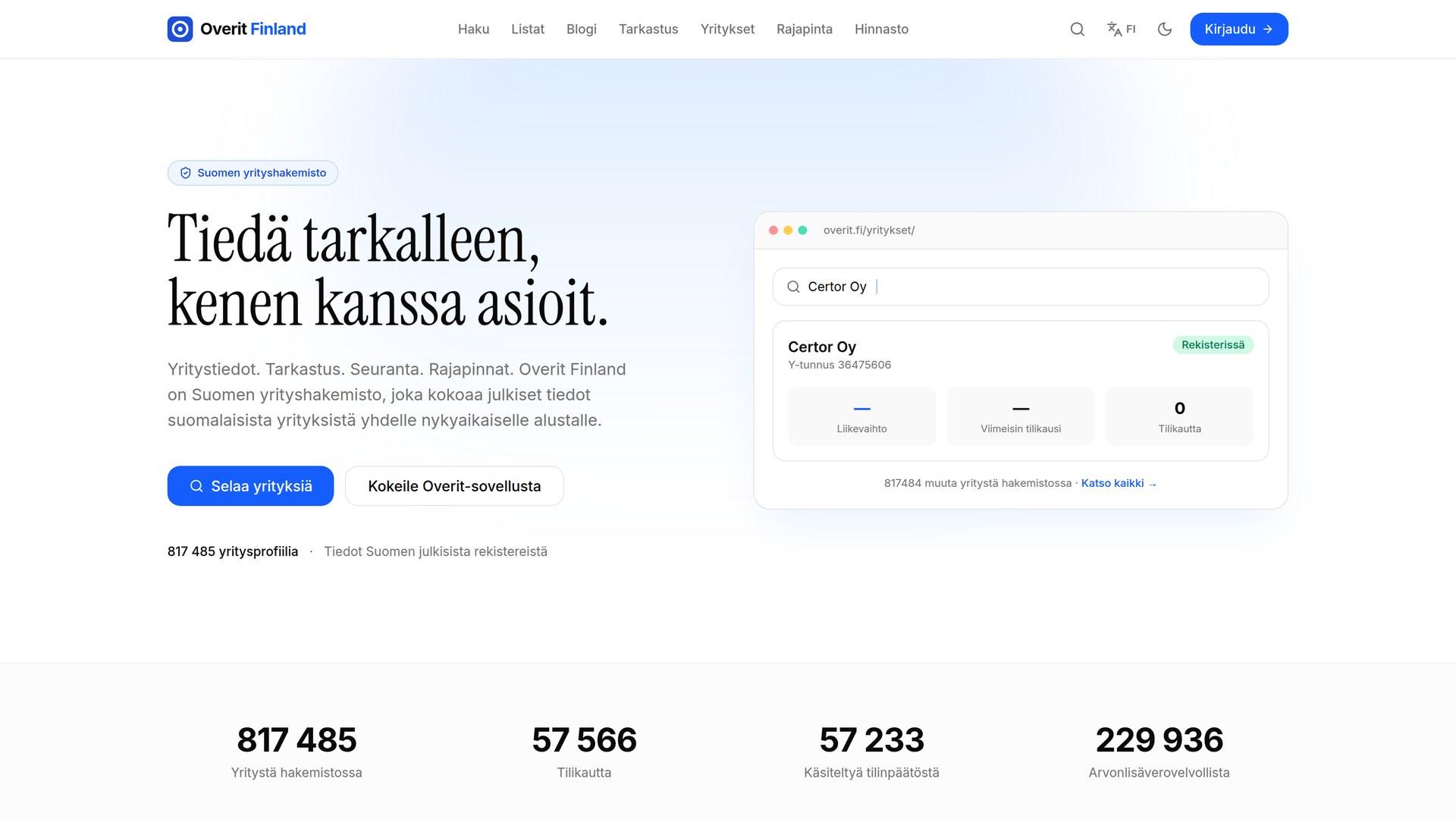 Overit.fi — Finnish company search & verification