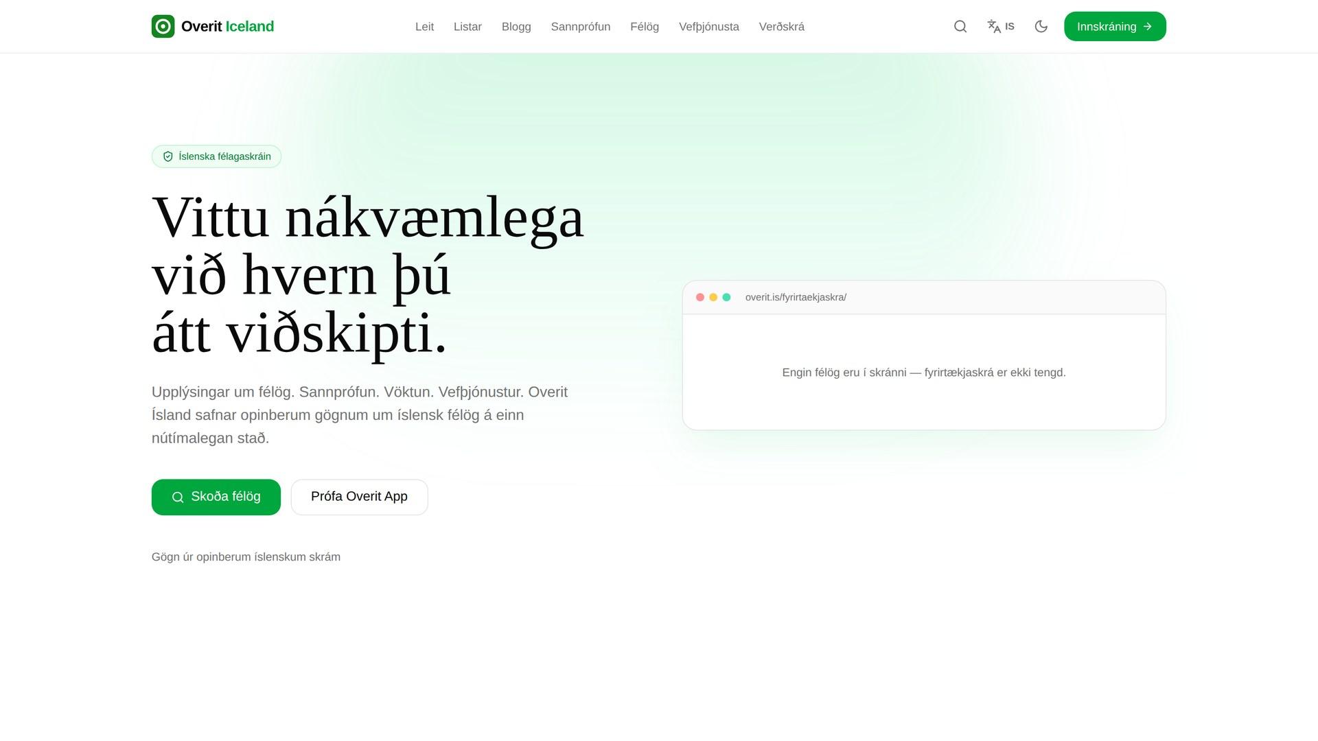 Overit.is — Icelandic company search