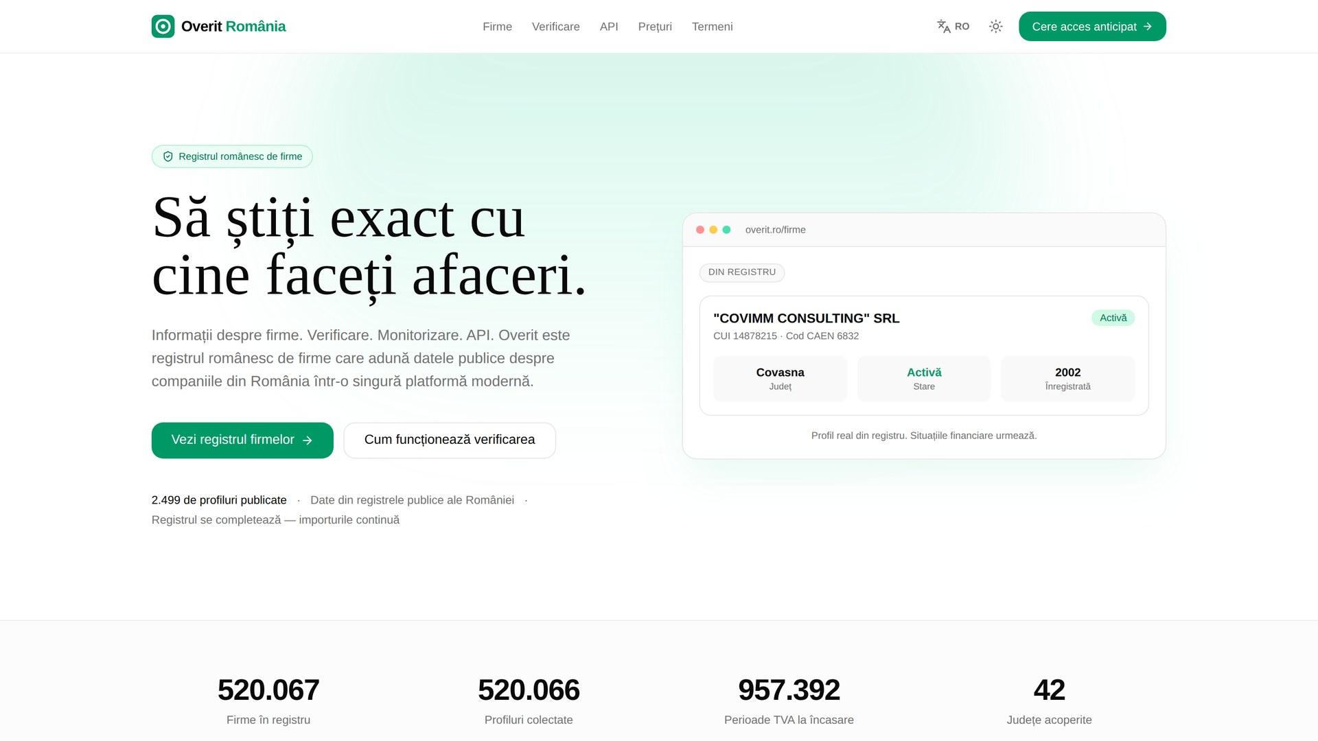 Overit.ro — Romanian company search & verification
