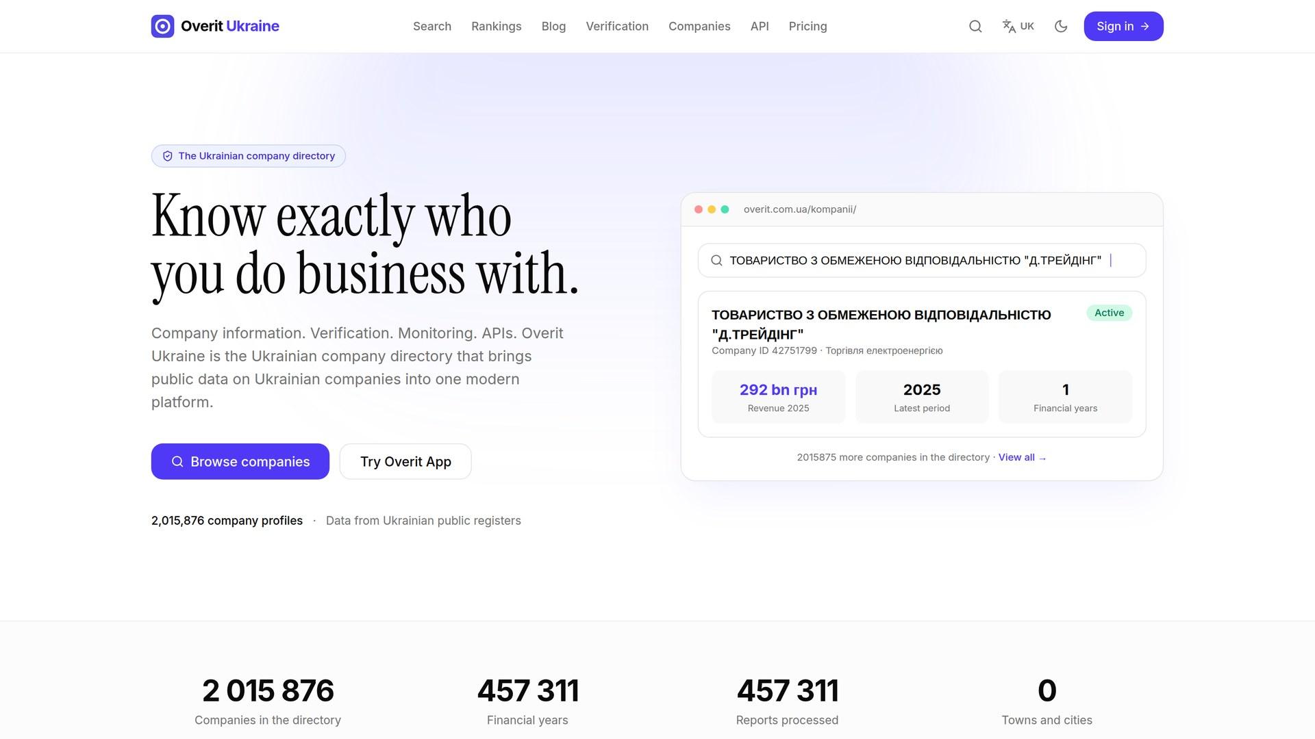 Overit.ua — Ukrainian company search & verification
