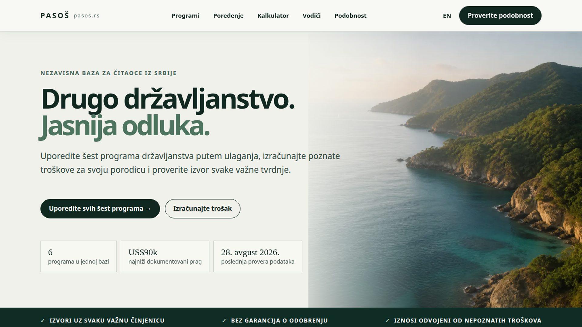 Pasos.rs — Second citizenship through investment