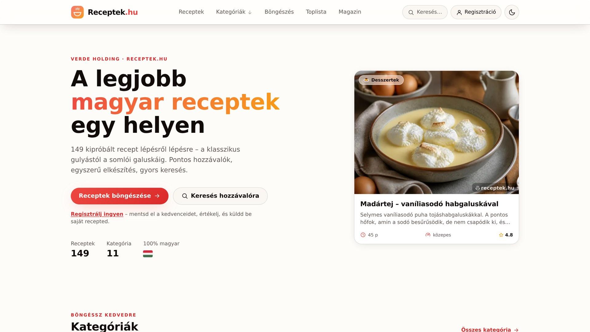 receptek.hu — Hungarian recipe collection