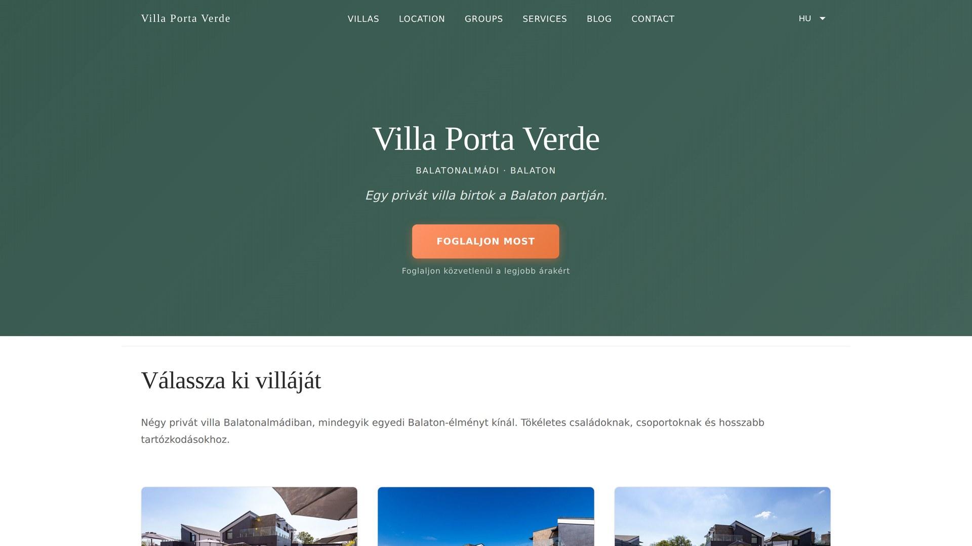VillaPortaVerde.hu — Premium villa accommodation